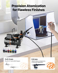 Airbrush Kit 1/6 HP Air Compressor 3 Dual-Action Airbrushes Cake Nails