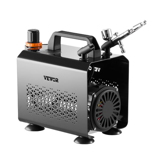 Airbrush Kit 1/6 HP Air Compressor 1 Brush 3 Tips Paint