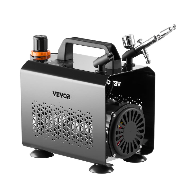 Airbrush Kit 1/6 HP Air Compressor 1 Brush 3 Tips Paint