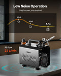 Airbrush Kit 1/6 HP Air Compressor 1 Brush 3 Tips Paint