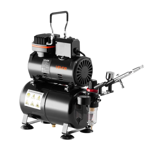 Airbrush Kit 1/6 HP Air Compressor Tank 1 Brush 3 Tips