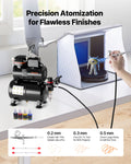 Airbrush Kit 1/6 HP Air Compressor Tank 1 Brush 3 Tips