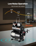 Airbrush Kit 1/6 HP Air Compressor Tank 1 Brush 3 Tips