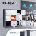 9 Door Metal Storage Cabinet Gray Steel Office Employees