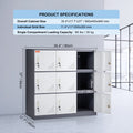 9 Door Metal Storage Cabinet Gray Steel Office Employees