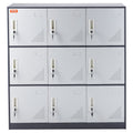 9 Door Metal Storage Cabinet Gray Steel Office Employees