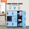 9 Door Metal Storage Cabinet Black Steel Office Employee