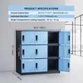 9 Door Metal Storage Cabinet Black Steel Office Employee