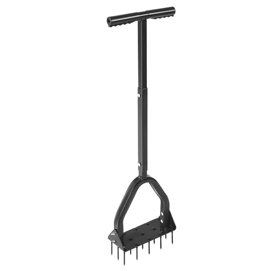 Lawn Aerator 9.2in Manual Core 15 Iron Spikes Heavy Duty Grass Tool