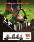 Lawn Aerator 9.2in Manual Core 15 Iron Spikes Heavy Duty Grass Tool