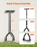 Lawn Aerator 9.2in Manual Core 15 Iron Spikes Heavy Duty Grass Tool