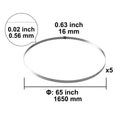Band Saw Blade, 1650*16*0.56mm, 5 PCS/Pack Meat Bandsaw Blades for Replacement, Carbon Steel Blade, Meat Cutting Blade Wrapped by Rust-Proof Paper, Fit for Commercial Bone Saw Machines