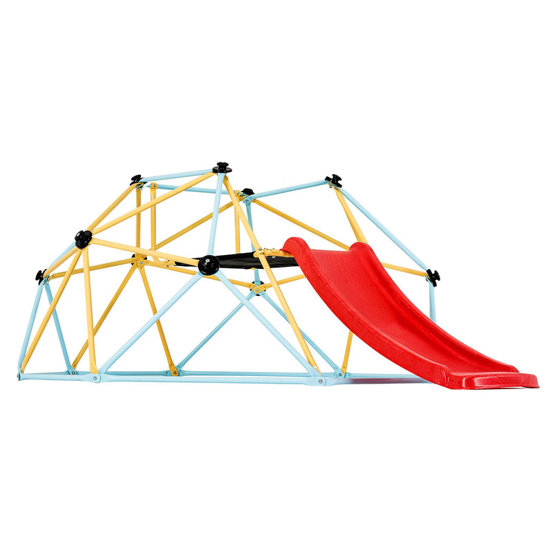Climbing Dome 8FT Geometric with Slide Kids 3-9 600LBS Jungle Gym