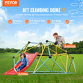 Climbing Dome 8FT Geometric with Slide Kids 3-9 600LBS Jungle Gym