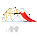 Climbing Dome 8FT Geometric with Slide Kids 3-9 600LBS Jungle Gym