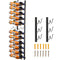 Wall Mounted Wine Rack 12 Bottle Black Steel Vertical Storage 48x11cm