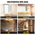 Wall Mounted Wine Rack 12 Bottle Black Steel Vertical Storage 48x11cm