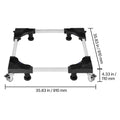 Fridge Stand Mobile Base, 1100 lbs Load Capacity, Washing Machine Stand with 8 Locking Twin Wheels and 4 Brakes, 27.5 -35.4 Inches Adjustable Furniture Dolly for Washer, Refrigerator and Dryer