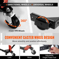 Mobile Base Heavy Duty Adjustable 226.8kg Capacity Swivel Wheels