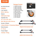 Mobile Base Heavy Duty Adjustable 226.8kg Capacity Swivel Wheels