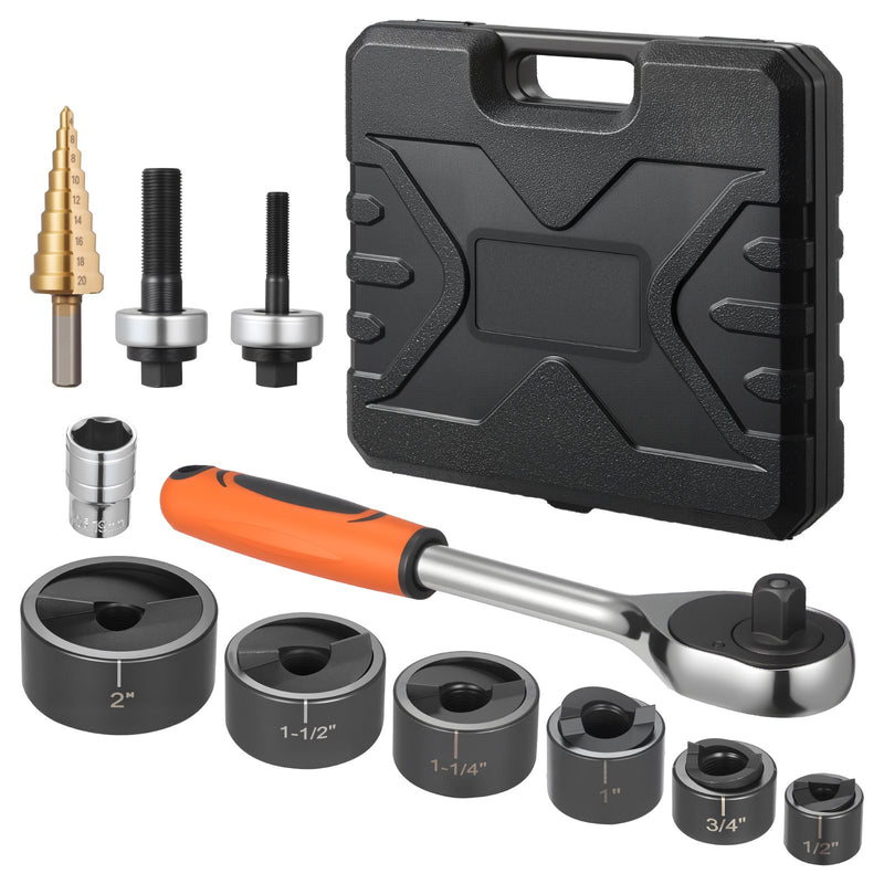 Knockout Punch Set 6 Die 12.7-50.8mm Ratchet Wrench Tool Kit