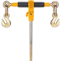 Ratchet Chain Binder, 0.9-1.27 cm Heavy Duty Load Binders, with G80 Hooks 5443 kg Secure Load Limit, Labor-saving Anti-skid Handle, Tie Down Hauling Chain Binders for Flatbed Truck Trailer, 4 Pc