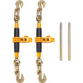 Ratchet Chain Binder, 0.9-1.27 cm Heavy Duty Load Binders, with G80 Hooks 5443 kg Secure Load Limit, Labor-saving Anti-skid Handle, Tie Down Hauling Chain Binders for Flatbed Truck Trailer, 4 Pc