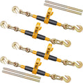 Ratchet Chain Binder 5443kg G80 Hooks Heavy Duty Load 4pc Tie Down