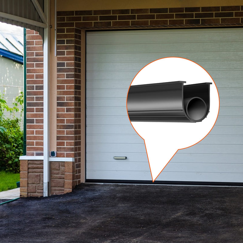 Garage Door Bottom Seal U+O Ring 10ft Black 5/16