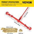 Chain Load Binder 8mm 3 Ton Ratchet Tie Down Kit with Grab Hooks