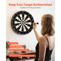 Dart Board, High-Grade Self-Healing Sisal Fiber Dartboard with Staple-Free Bullseye, Blade Wire & Rotating Number Ring, 450mm Professional Dartboard for Home Party Game Room (Darts Not Included)
