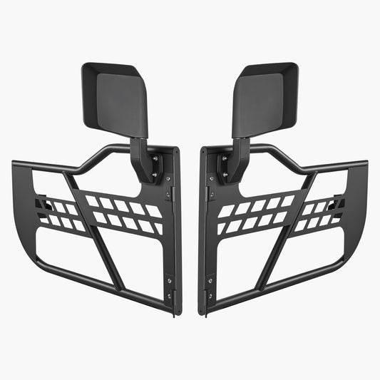 Jeep Tube Doors, 2-Door, Hunting Style Jeep Tubular Door with Heavy-Duty Hinges & OE Latch, Jeep Doors with Rear View Mirrors, Fit for 2018-2024 Jeep Wrangler JL & 2020-2024 Jeep Gladiator JT