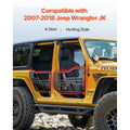Jeep Tube Doors, 4-Door, Hunting Style Jeep Tubular Door with Heavy-Duty Hinges & OE Latch, Jeep Doors with Rubber Pads & Toughened Steel Tube, Fit for 2007-2018 Jeep Wrangler JK