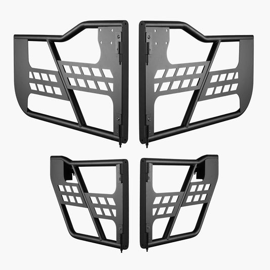 Jeep Tube Doors, 4-Door, Hunting Style Jeep Tubular Door with Heavy-Duty Hinges & OE Latch, Jeep Doors with Rubber Pads & Toughened Steel Tube, Fit for 2007-2018 Jeep Wrangler JK