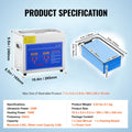 Ultrasonic Cleaner Machine 3L Stainless Steel Ultrasonic Cleaning Machine Digital Heater Timer Jewelry Cleaning for Commercial Personal Home Use (3L)