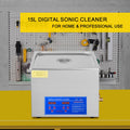 Powerful Stainless Steel 13.5-15 L Liters Ultrasonic Cleaner 360W Digital Heater Timer