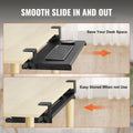 Clamp Keyboard Tray Under Desk 26.8x11 Slide Out No Drill