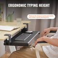 Clamp Keyboard Tray Under Desk 26.8x11 Slide Out No Drill