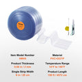 Strip Curtain 4572cm Clear Ribbed PVC 2mm Bulk Roll Door Strips