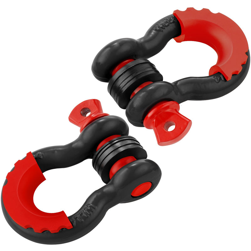 D-Ring Shackle 2 Pack 19mm 28.5 Ton Alloy Steel Screw Pin Black
