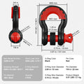 D-Ring Shackle 2 Pack 19mm 28.5 Ton Alloy Steel Screw Pin Black