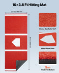 Baseball Batting Mat 300x116cm Red with Home Plate Indoor Outdoor