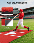 Baseball Batting Mat 300x116cm Red with Home Plate Indoor Outdoor