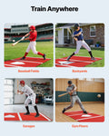 Baseball Batting Mat 300x116cm Red with Home Plate Indoor Outdoor