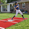 Baseball Batting Mat 300x116cm Red with Home Plate Indoor Outdoor