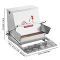 Automatic Chicken Feeder, 18.14 kg Capacity, Rainproof Treadle Poultry Feeder with Lockable Lid, No Waste, Galvanized Steel Construction, Outdoor Use, for Chicken, Bantams, Poultry, Pheasants