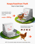Automatic Chicken Feeder 18kg Rainproof Treadle Galvanised Steel