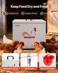 Automatic Chicken Feeder 38.56kg 6 Port No-Waste Metal Poultry