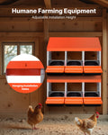 VEVOR Chicken Nest Box 3-Compartment Metal Nesting Boxes Inclined
