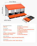 VEVOR Chicken Nest Box 3-Compartment Metal Nesting Boxes Inclined